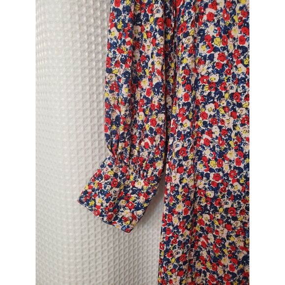 H&M Women's Dress Size Small Floral Print Button Long Sleeves Teacher Work Fall - Picture 3 of 6